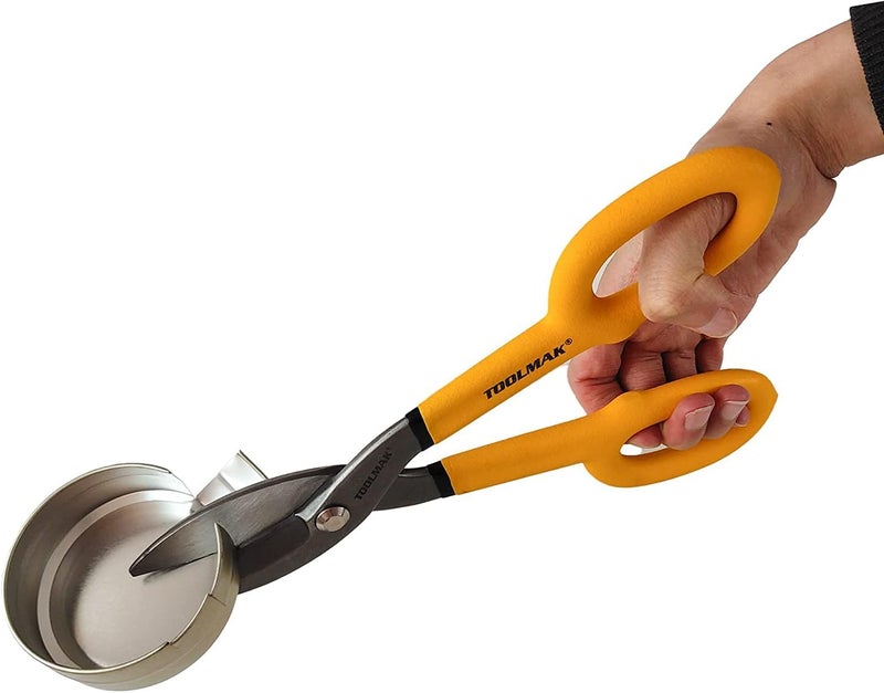 TOOLMAK Tin Snips 10 Inch Straight Pattern Tinners Snips with Comfort Grip Sheet Metal Cutting Shears Heavy Duty - Image 5